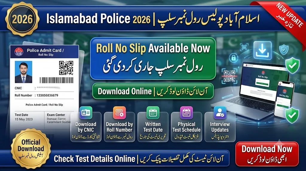 Islamabad Police Roll No Slip 2026 Physical & Written Test